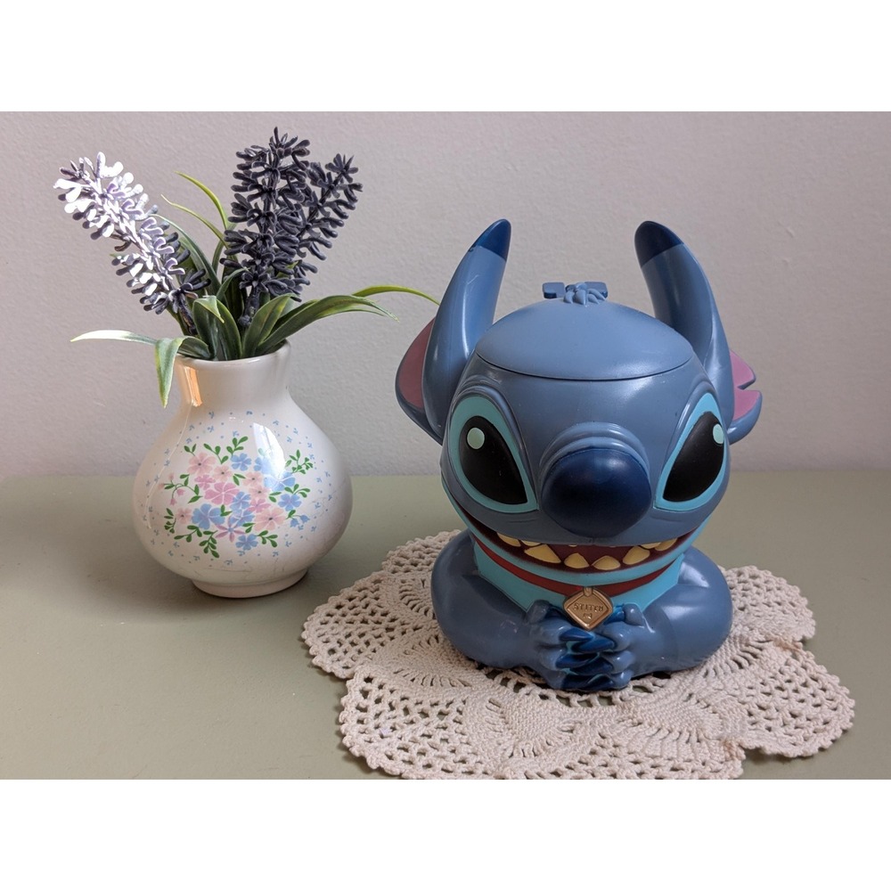 Vintage Disney On Ice Stitch 3D Lidded Mug Plastic Souvenir Cup